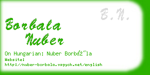 borbala nuber business card